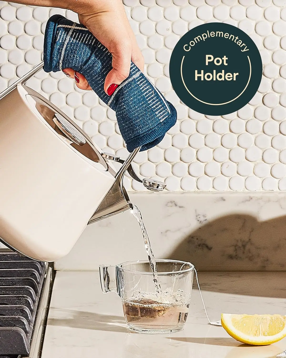 Caraway 2 Quart Whistling Tea Kettle - Durable Stainless Steel Tea Pot - Fast Boiling, Stovetop Agnostic - Non-Toxic, PTFE & PFO 6