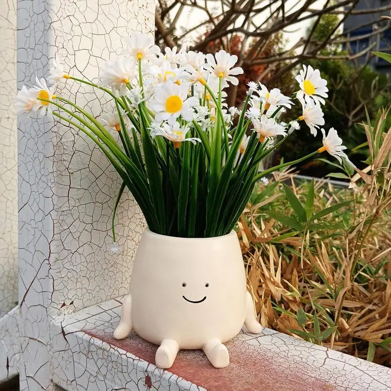 Cute Succulent Planter Desk Indoor Succulent Flower Plant Pot Decorative Novelty Planter Head Planter Garden Pots For Gardening