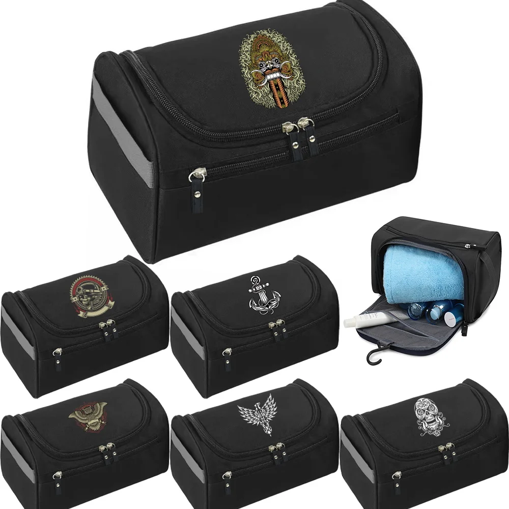 

Unisex Functional Travel Cosmetic Bag Hanging Makeup Case Necessaries Organizer Storage Pouch Toiletry Bag Skull Pattern
