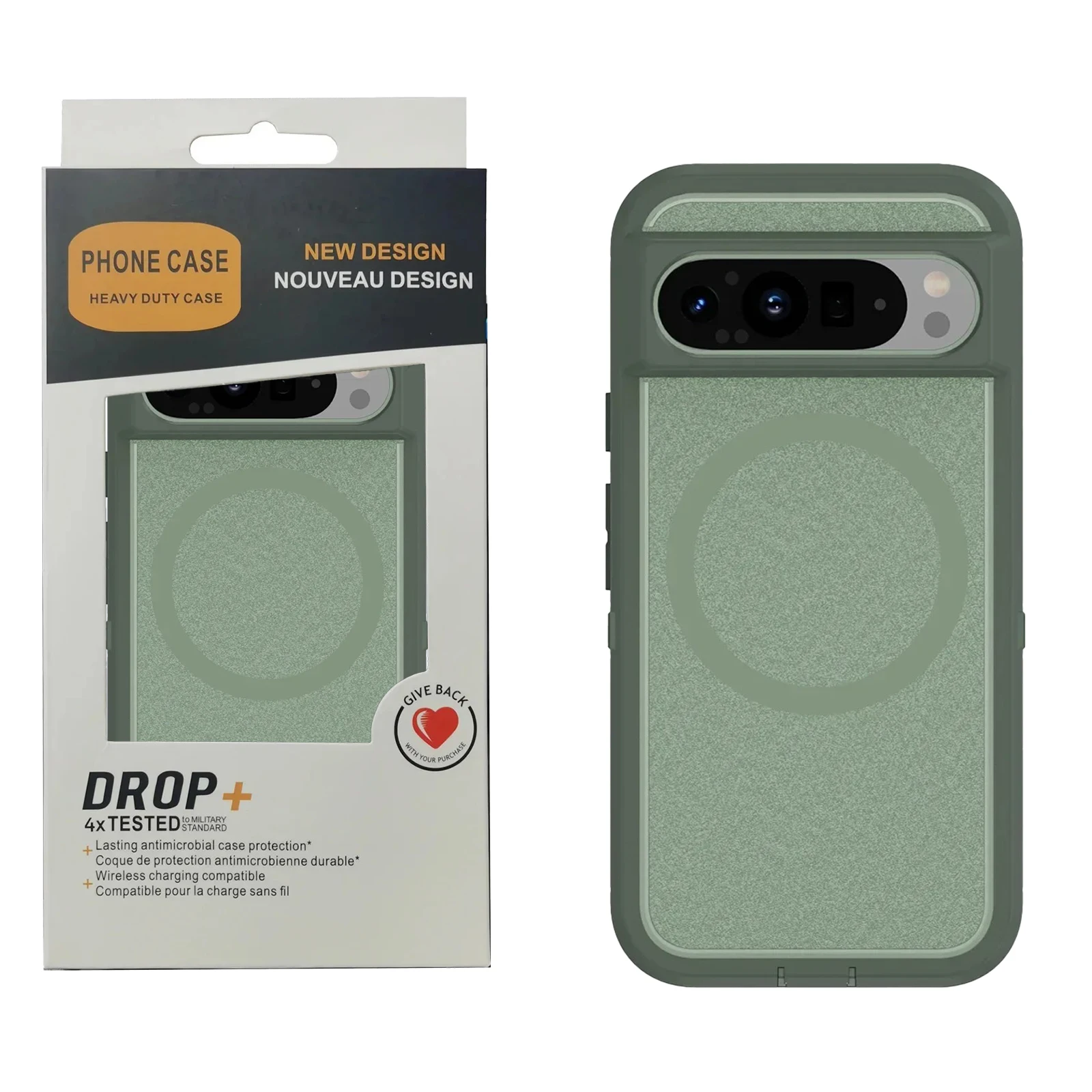 Hybrid Rugged Armor Shockproof Wireless Charging Matte Case - TPU+PC Fall Prevention Protective Cover