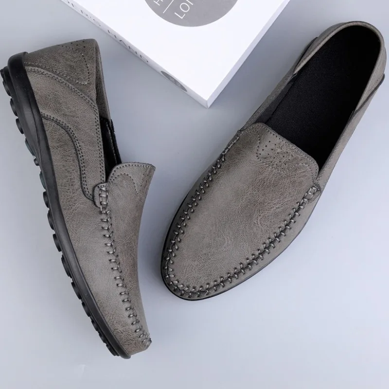 

Man Shoes 2023 Spring/Autumn New Casual Leather Shoes for Driving Flat Bottomed Shoes Men's Luxury Designer Loafers Men
