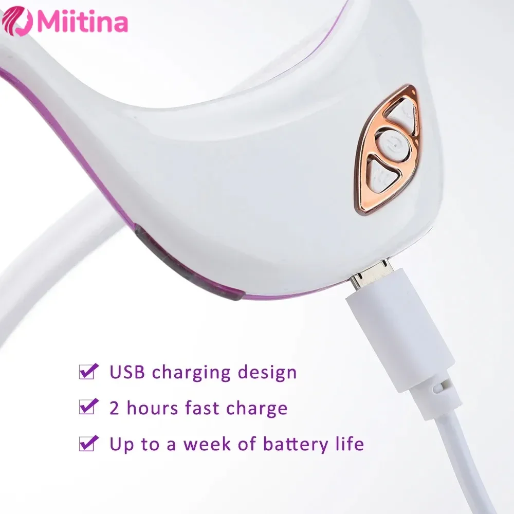 Miitina LED Microcurrent Pulse Eye Massager Relieves Eye Fatigue Fades Dark Circles Wrinkles Heat Treatment Eye Beauty Device eye massager