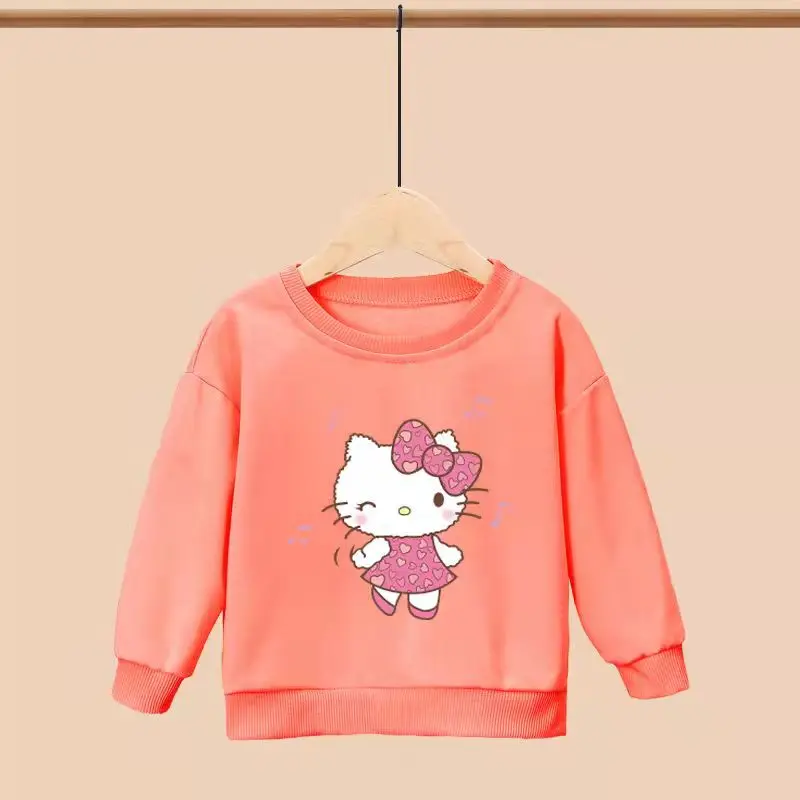 thumbnail image 1 of Hello Kitty-Tops de manga larga con estampado Multicolor para niños, suéter cómodo de algodón, Camiseta de algodón para bebé, nuevo producto, 1 of 5