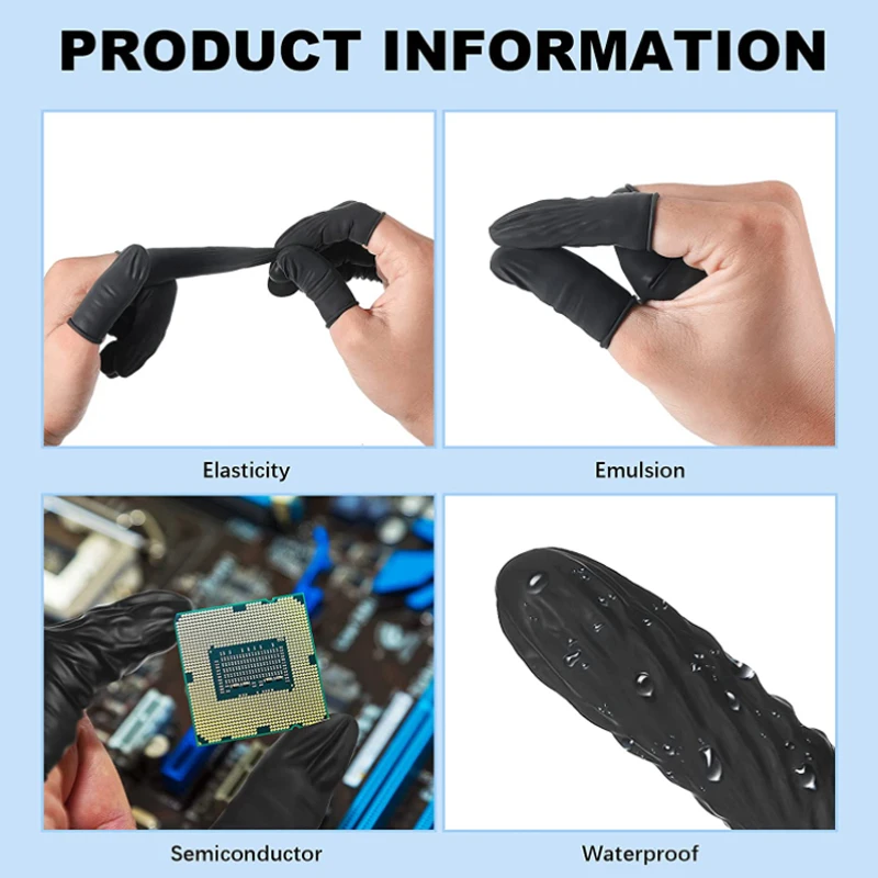 100-300Pcs Disposable Fingertips Protector Gloves Natural Rubber Non-slips Anti-static Latex Finger Cots Fingertips Durable Tool disposable gloves protective gloves disposable finger covers antistatic gloves