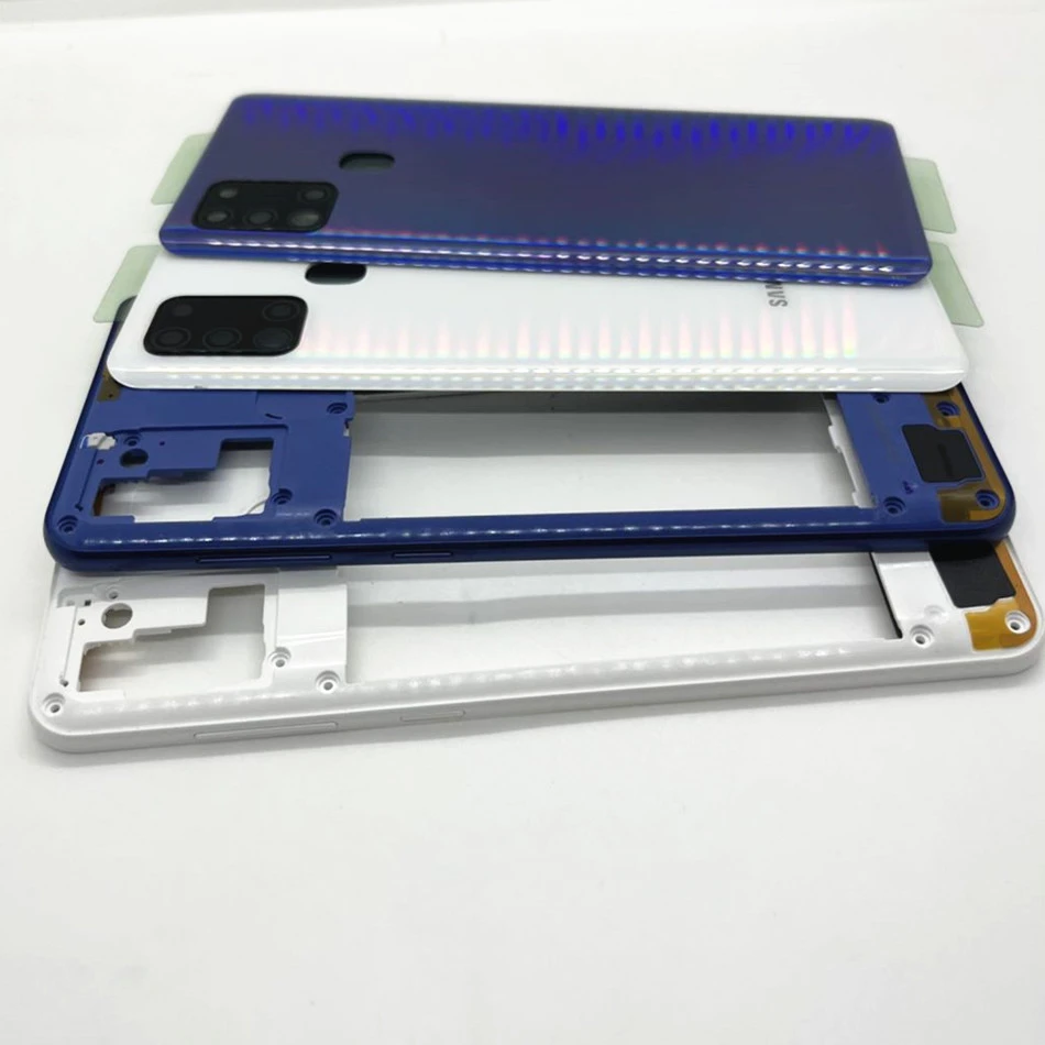 Full Housing Middle Frame For Samsung Galaxy A21S A217 SM-A217F/DS Battery Back Cover Rear Door Case Camera Lens Replace camera lens cover phone back cover glass phone back cover phone camera lens glass battery cover samsung phone case