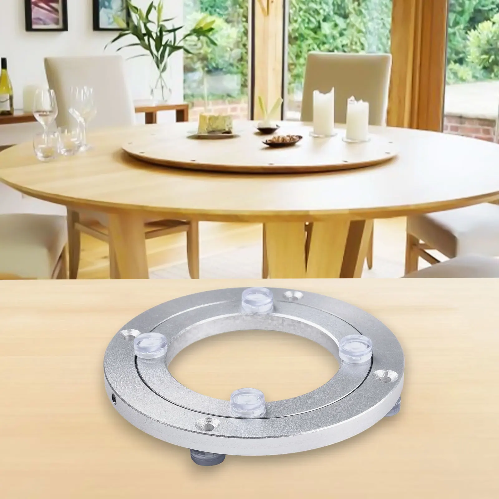 12-39cm Rotating Bearing Turntable Lazy Susan Base Aluminum Alloy For Kitchen Round Dining Table Heavy Duty Lazy Susan Base rotating storage organizer rotating stand