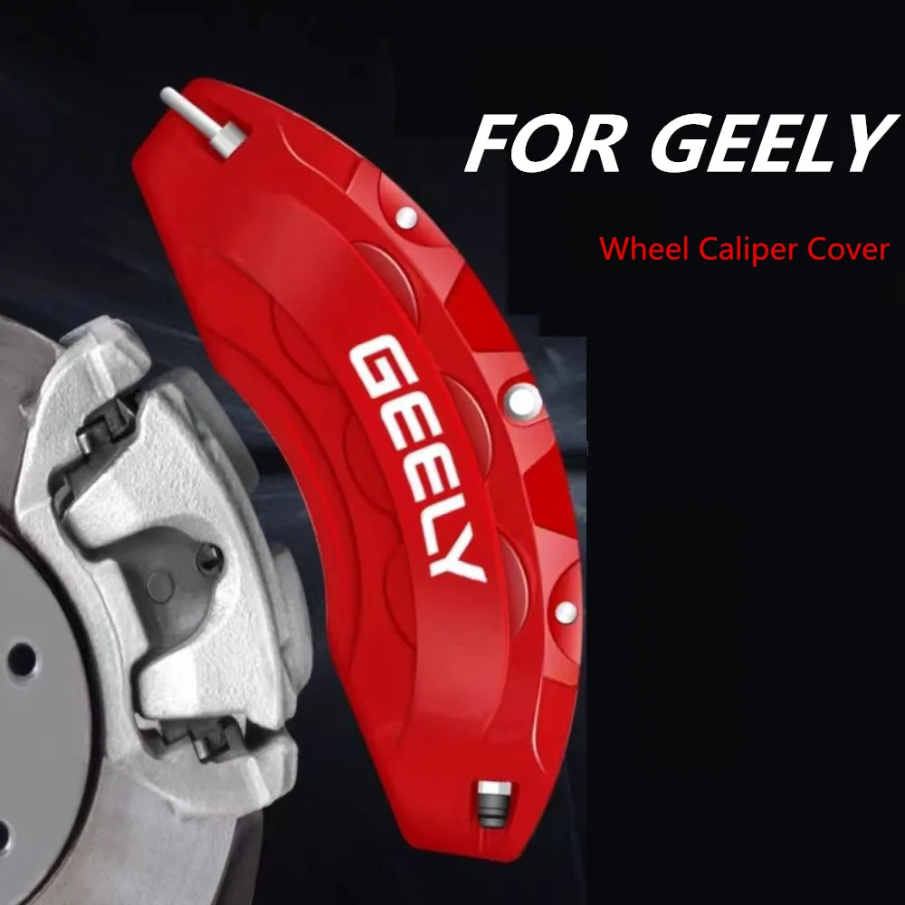

Для моделей автомобилей серии Geely, 4 шт., Обложка тормозного суппорта, передняя и задняя алюминиевая крышка металлического тормозного суппорта, модификация колеса