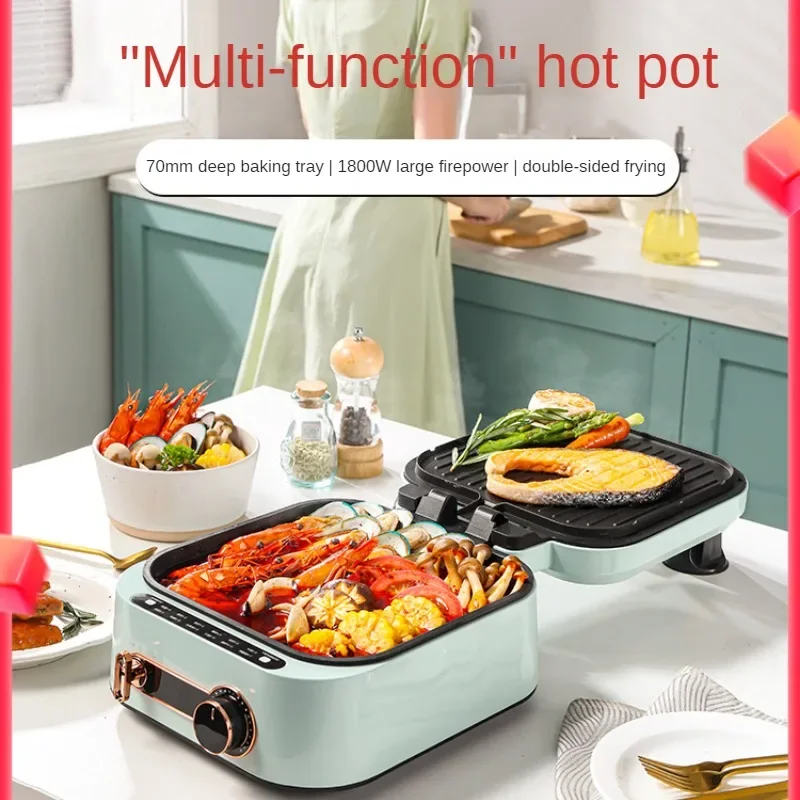 

Electric Hot Pot Home Kitchen Shabu Frying Steaming Electric Stir-fry Pot chafing dish Panela De Arroz Eletrica Sartén Eléctrica