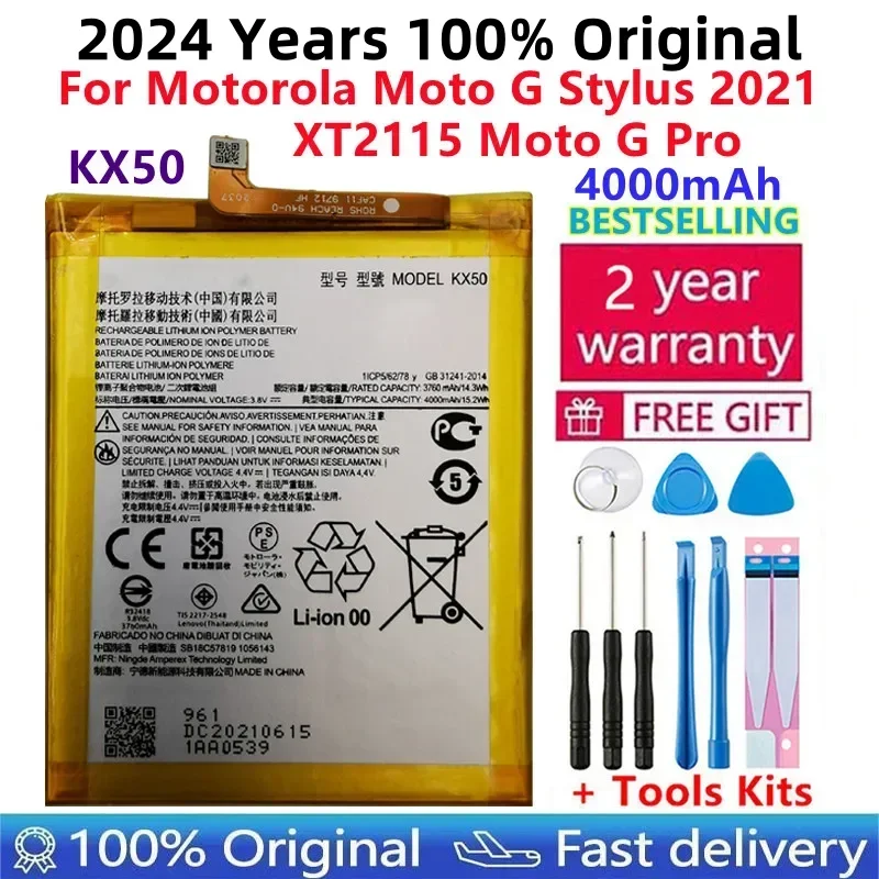 

100% Original New High Quality Replacement Battery KX50 For Motorola Moto G Stylus 2021 Xt2115 Kx50 Batteries