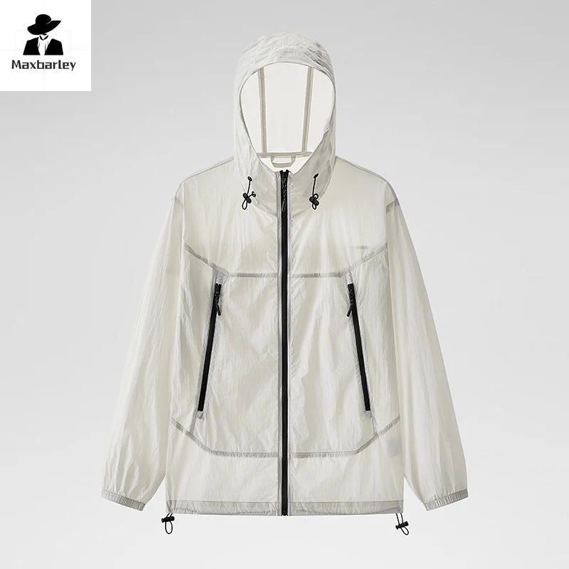 Sun Protection Clothing Men's Women's Summer 2024 New Breathable UV-resistant Hooded Coat Ice Silk Cool Outdoor Skin Windbreaker
