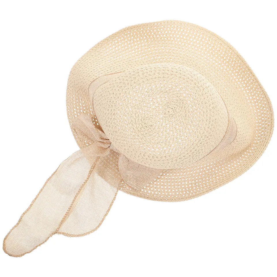 Cappello Pieghevole Cappello Da Spiaggia Donna In Paglia Di Carta - Leggero, Pieghevole, Tesa Larga, Taglia Unica Cappello Sole Tesa Larga