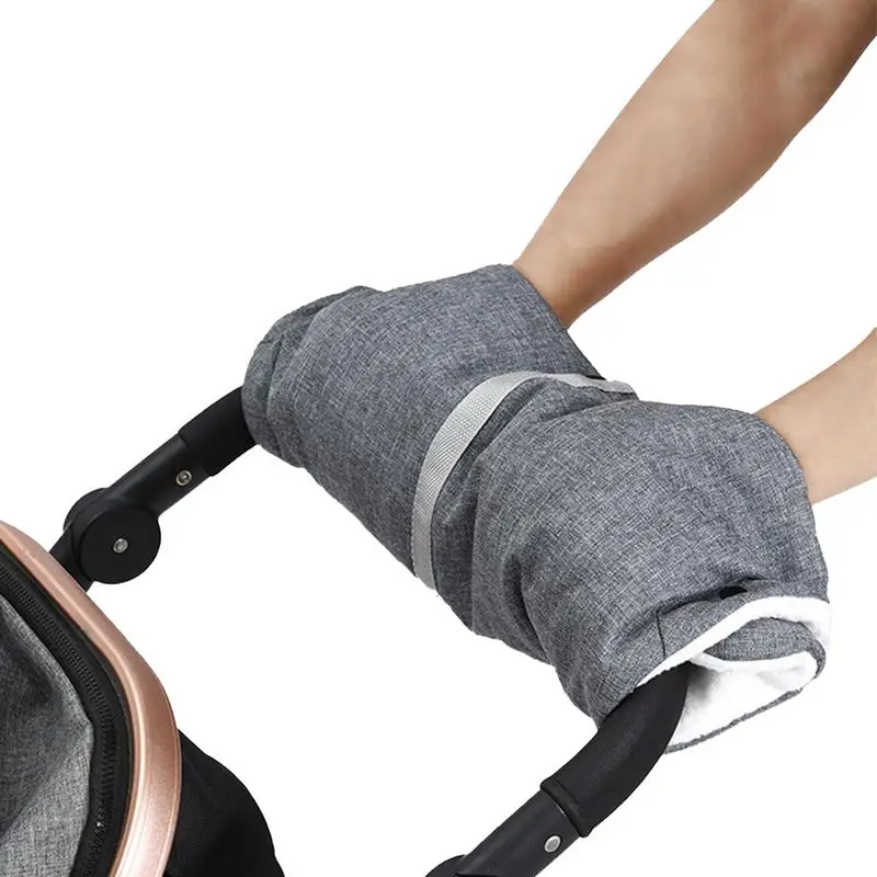 

Stroller Gloves Waterproof Stroller Handle Cover Hand Warmer Extra Thick Gloves Anti-Freeze Fleece Lining Handmuff Cold Weather