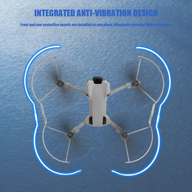 Angle latéral de la protection d'hélices pour DJI Mini 5 Pro, design gris clair s'intégrant au drone.