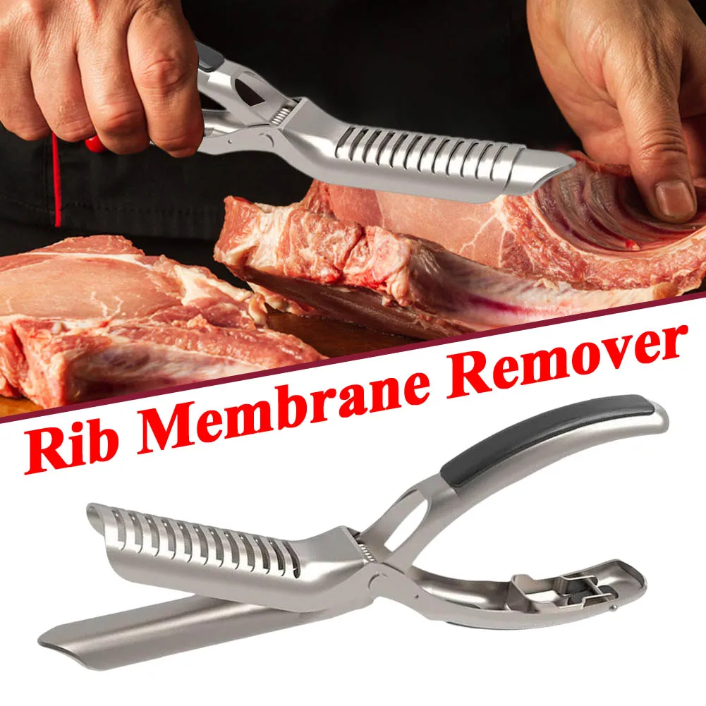 Rib Prep Pro Rib Membrane Remover Tool Guide Trimming Peeling Ribs Rib Membrane Remover Grilling Tools BBQ Rib Preparation Tool