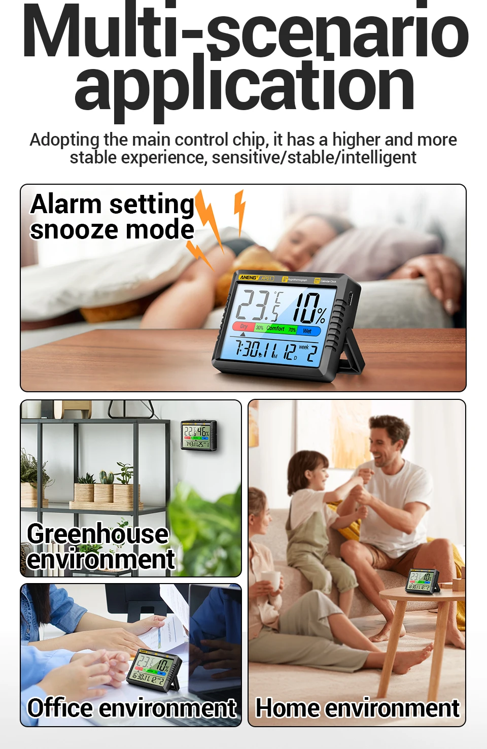 Description Picture 4 of itemANENG AP01 Moisture Meters Thermohygrometer Multiscene Measurement High Definition Digital Air Hygrometer humidity meter