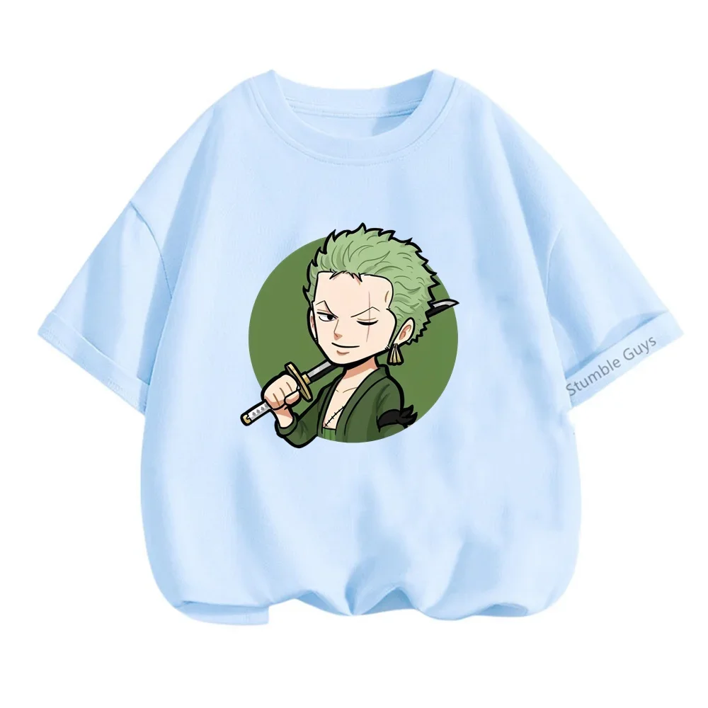 

2024 аниме цельный Зорро футболка детская одежда для мальчиков футболка одежда для девочек детская футболка летние подростковые Топы с коротким рукавом футболки