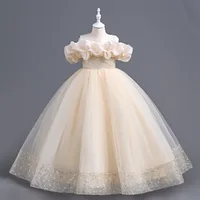 Robes de soirée pour filles, pour mariage, robe longue de demoiselle d'honneur, vêtements en Tulle pour enfants de 4 à 12 ans 4
