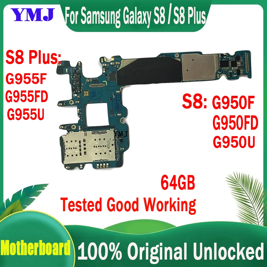 

Plate For Samsung Galaxy S8 Plus G955F G955FD G955U S8 G950F G950FD 64GB Motherboard Full Working Original Unlocked Logic Board