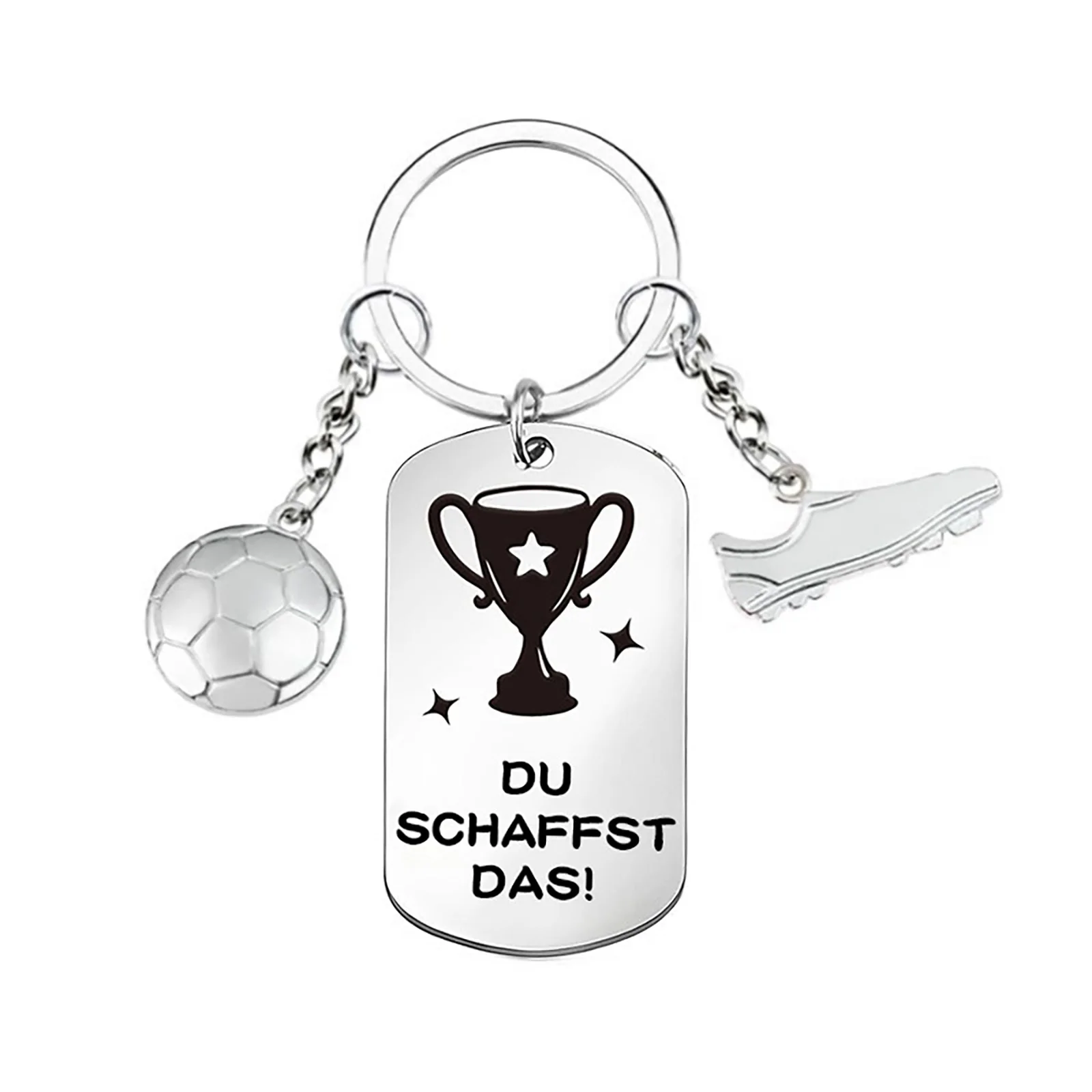 Football Souvenir Key Chain Men Soccer Sports Fans Gift Stainless Steel Jewelry Accessories