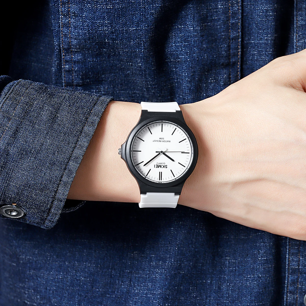 SKMEI Fashion Casual Quartz Wristwatches For Men 3Bar Waterproof Watches Male Time Clock reloj hombre 3