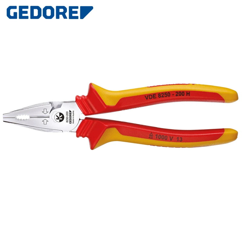 

GEDORE 8250-200 H Heavy Duty Combination Pliers with VDE Insulating Sleeves 200 mm Wire Cutters 1550969