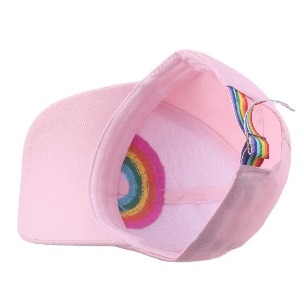 Cute style 2 to 7 years baby sun hat outdoor sun hat snapback cap baseball cap girls rainbow pink hat for summer beach vacation