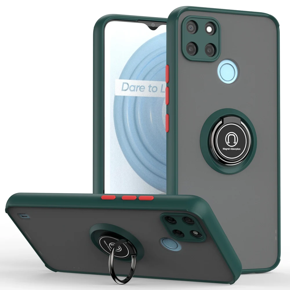 KEYSION Fashion Matte Case für Realme C21Y C25Y C20 C11 2021 Transparenter Ring Stoßfeste Telefonabdeckung für OPPO A15S A53 A_voghion.com