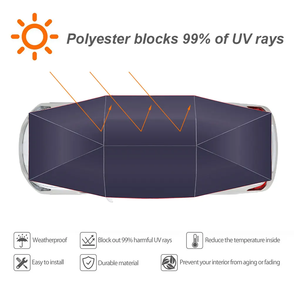 Cubierta de protección solar para coche, sombrilla de tela Oxford resistente a los rayos UV, plegable, para techo de tienda, herramientas de verano