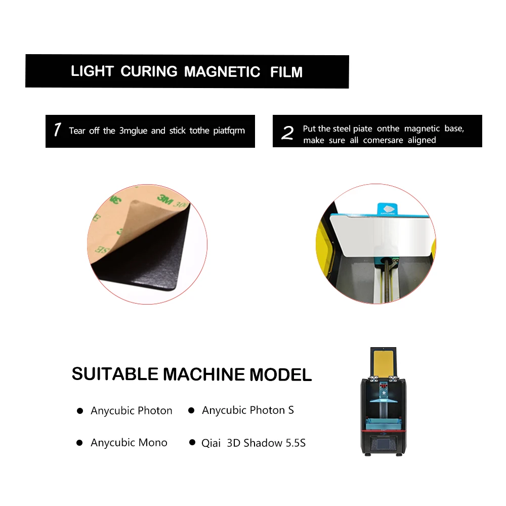 Kreativität Federstahl flexible Entfernungsfolie Bauplatte Magnetfuß  SLA/DLP LCD UV Harzdruck für Photon/S/X/Mono SE/X/Mono 4K/Mono X/Mono X  6K/M3 Plus/Elegoo Mars/Pro/2Pro/LD-002H Anycubic Photon 3D-Drucker -  AliExpress