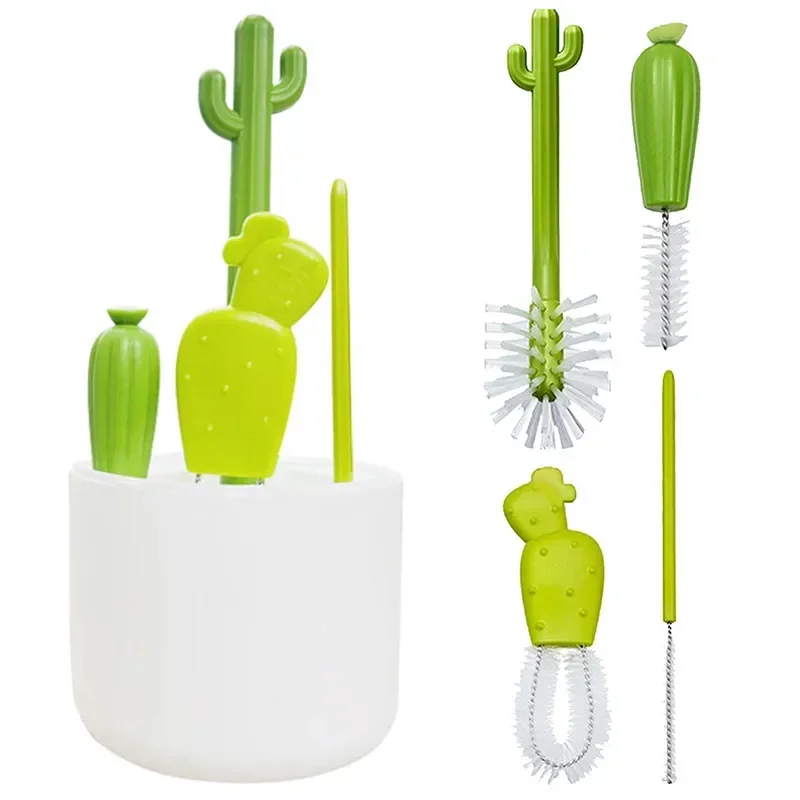 

Cactus Bottle Brush Set Multifunctional Baby Pacifier Bottle Cleaning Brush Straw Brush Cleaning Tool