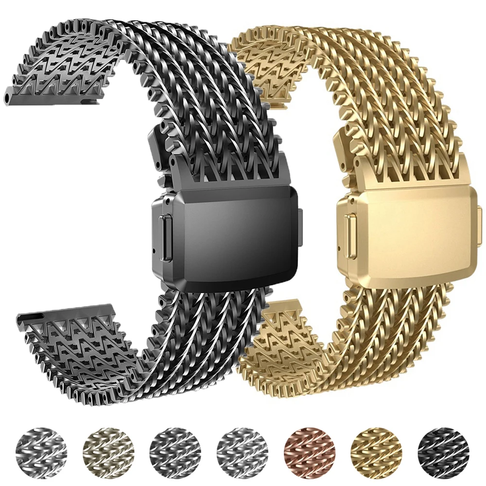 Universal 22mm Magnetic Milanese Metal Watchband Strap