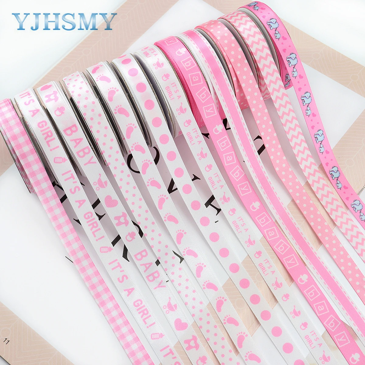 Pink Baby Shower Ribbon - 4/8 Inch Double Face Satin 100 Yards For Party Decorations & Crafts