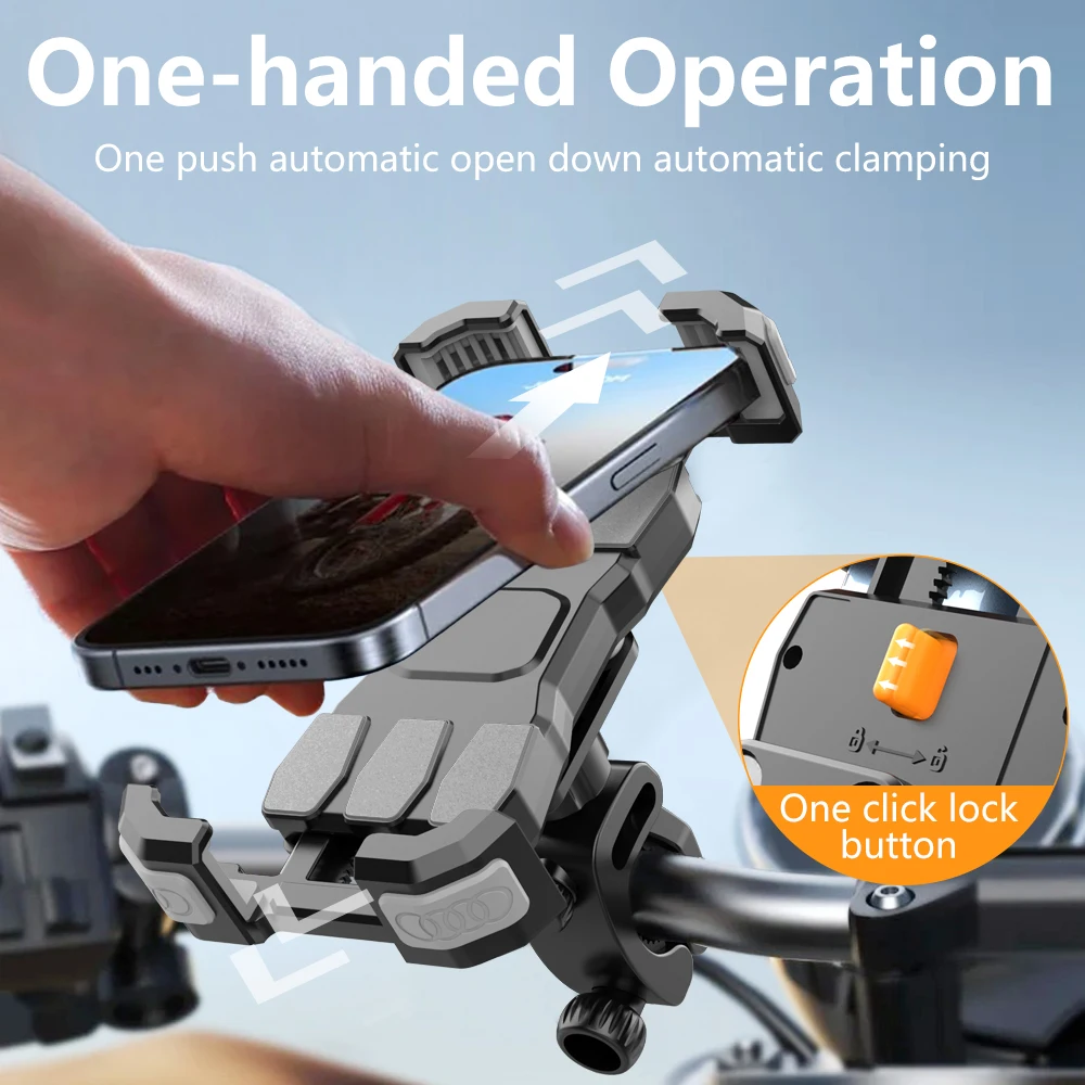 Nylon Black Motorcycle Phone Holder Anti Shake Bike Navigation