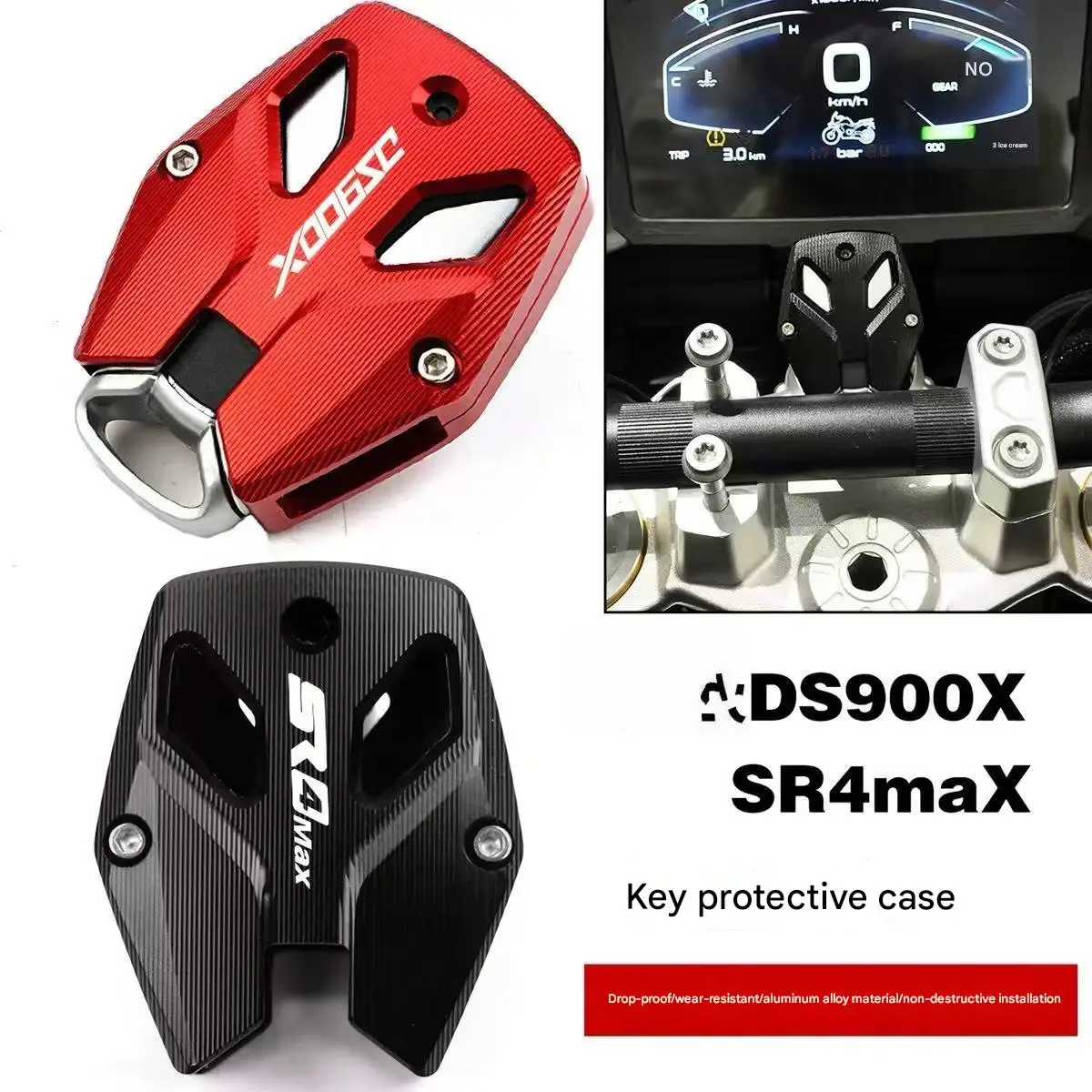 VOGE DS900X SR4 MAX 수정형 키 보호 케이스, 알루미늄 합금, 낙하 방지 및 내마모성 키링 액세서리에 적합합니다.