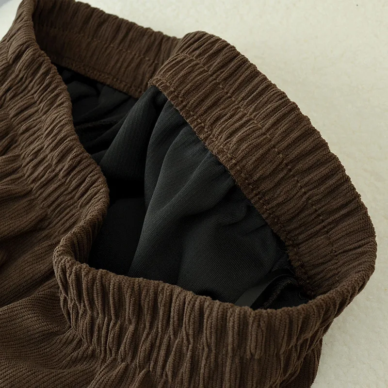 Plus Size Women Skirt Autumn Loose Casual High Waist Elastic Slit Both Sides Skirt 6311