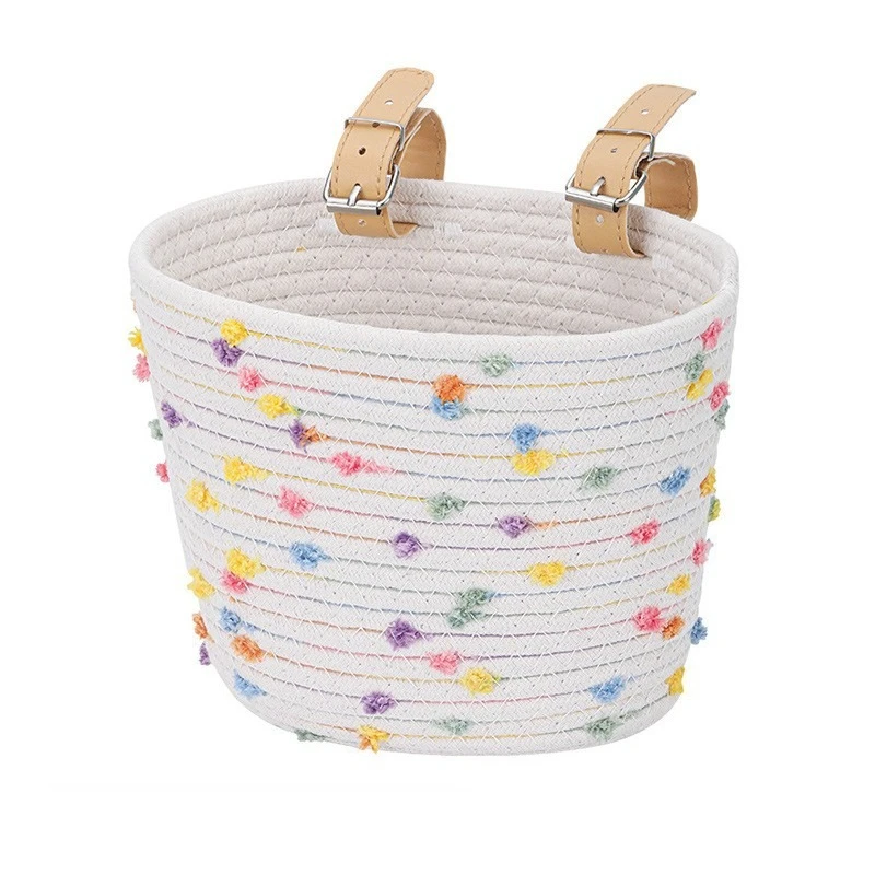 Children's Bicycle Handlebar Basket with Bell, Grips, and Tassel Accessory - Perfect Birthday Gift