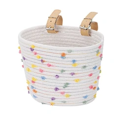 Children's Bicycle Handlebar Basket with Bell, Grips, and Tassel Accessory - Perfect Birthday Gift (White Basket)