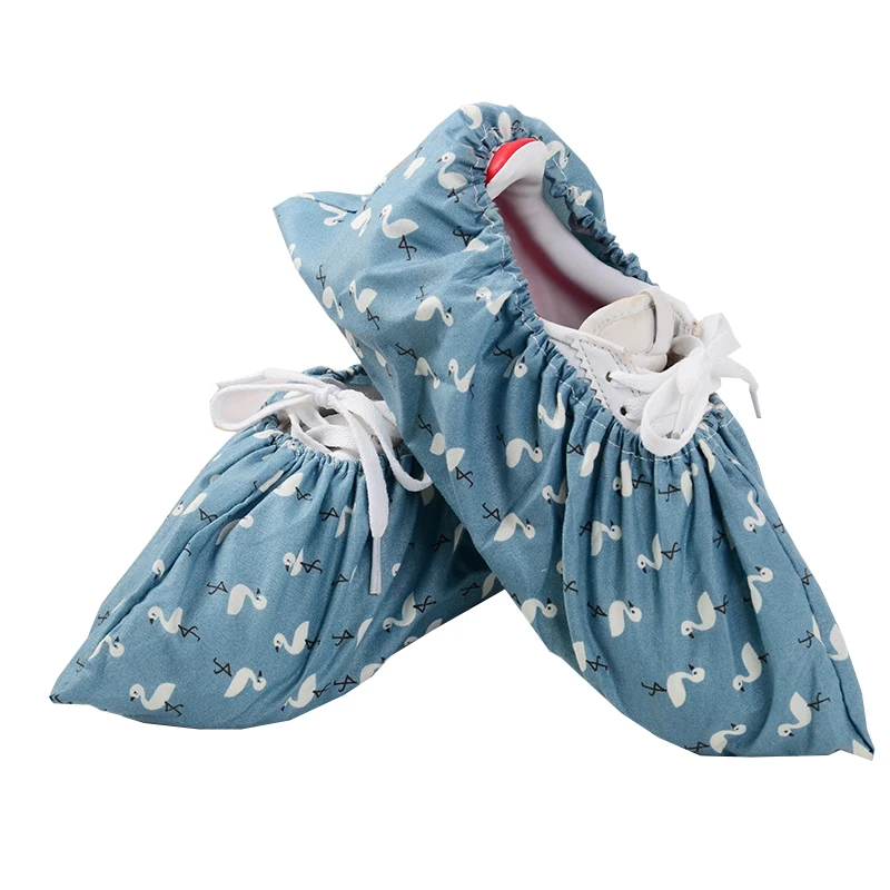 1Pair Reusable Dust Proof Shoe Covers Home Indoor Non-waterproof Sets Of Shoes Student Room Flamingo Dust Proof Feet Covers shoe covers