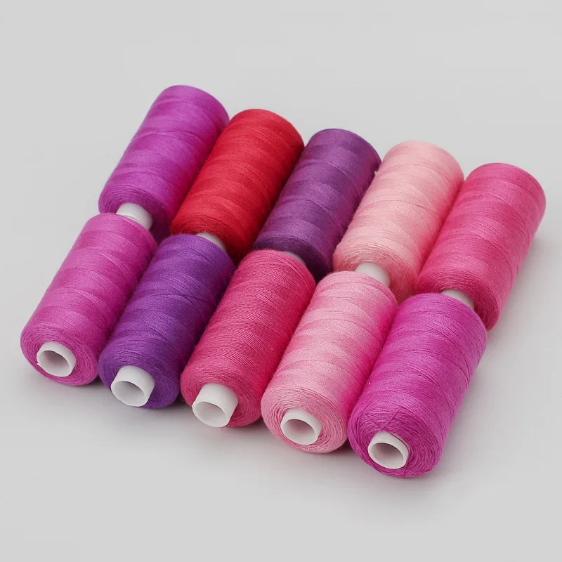 Set of 10 Rolls Premium Polyester Sewing Thread, 400 Yards Each