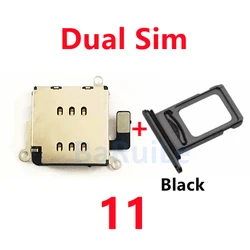 Dual Sim Card Reader Flex Cable with Nano Connector Holder Adapter (For 11 Black)