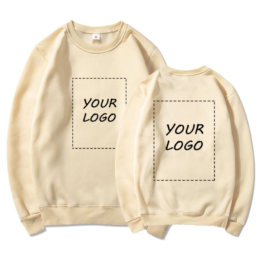Custom Logo Crewneck Sweatshirts Men Women Your Design Brand Printed Harajuku Fashion Casual Fleece DIY Gift Couple Pullovers