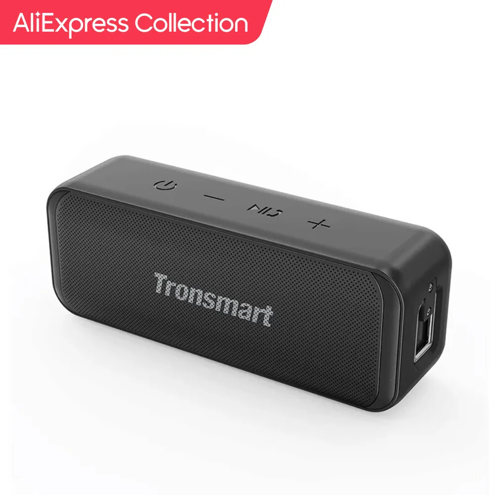 AliExpress 컬렉션 Tronsmart T2 미니 블루투스 스피커 방수 IPX7, 24H 재생 시간, 마이크로 SD, 야외 휴대용 스피커
