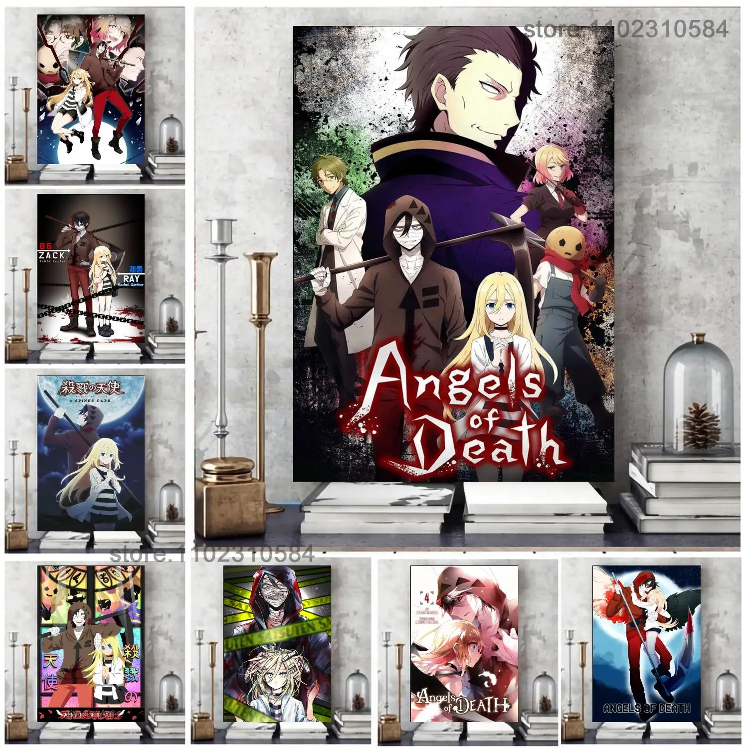 

Angels of Death Anime Poster Wall Art Canvas Posters Decoration Art Poster Personalized Gift Modern Family bedroom Painting
