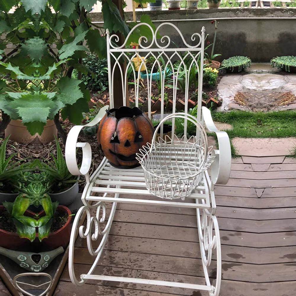 Garden & Patio Furniture Decoration Wrought Iron Outdoor Rocking Chair Metal Rocking Chair portable camping chair