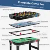 49" Multi Game Table, 4 in 1 Game Table with Foosball Table, Pool Billiards, Air Hockey & Table Tennis, Complete Combination 5
