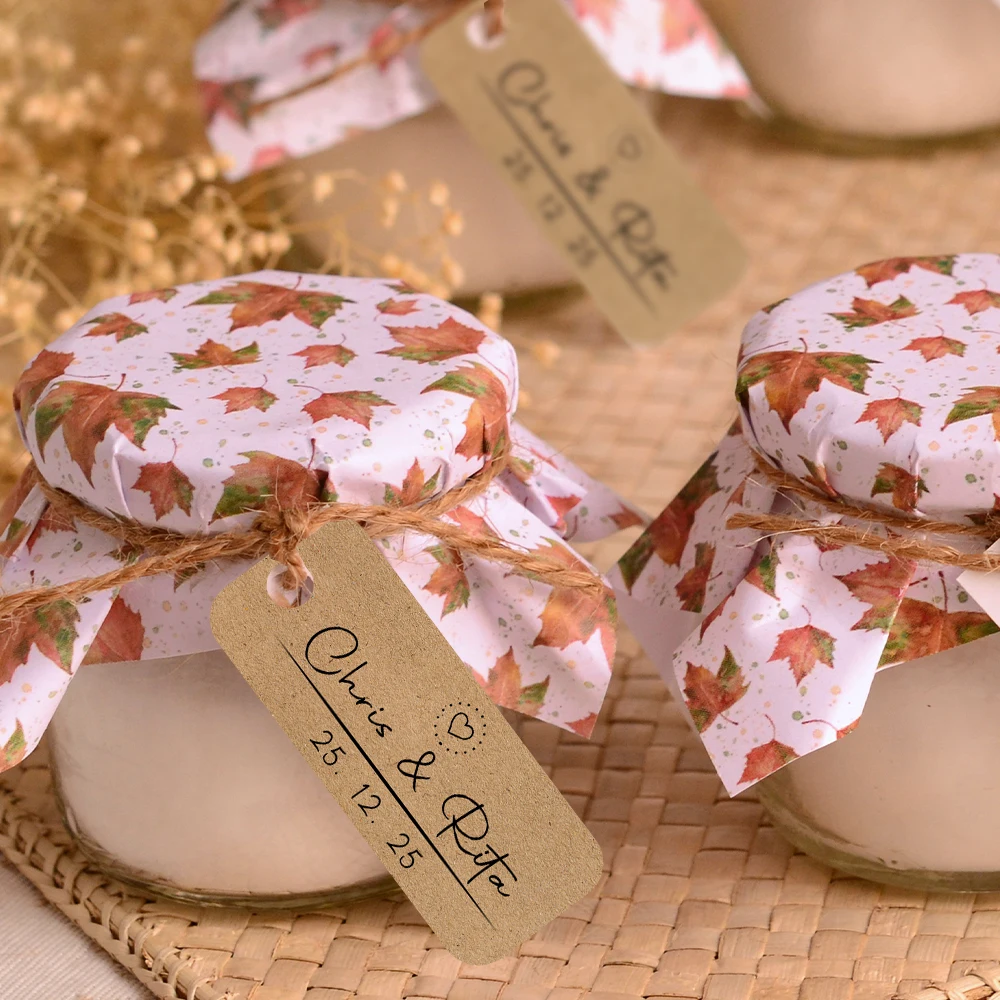 50/100 Stück individuelle weiße braune Geschenkanhänger für Hochzeiten, anpassbare Geschenkanhänger aus Papier, Hochzeit, Babyparty, Geburtstagszubehör – Detail 5