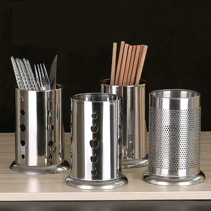 Kitchen Cutlery Organizer Stainless Steel Chopstick Storage Rack Shelf Basket Knife Fork Spoon Tableware Organizer Kitchen Cutlery Drain Holder Container