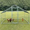 #'Metal Chicken Coop Poultry Cage Chicken Run Pen Dog Kennel with Waterproof and Anti-Ultraviolet Cover for Outdoor Farm Use 1
