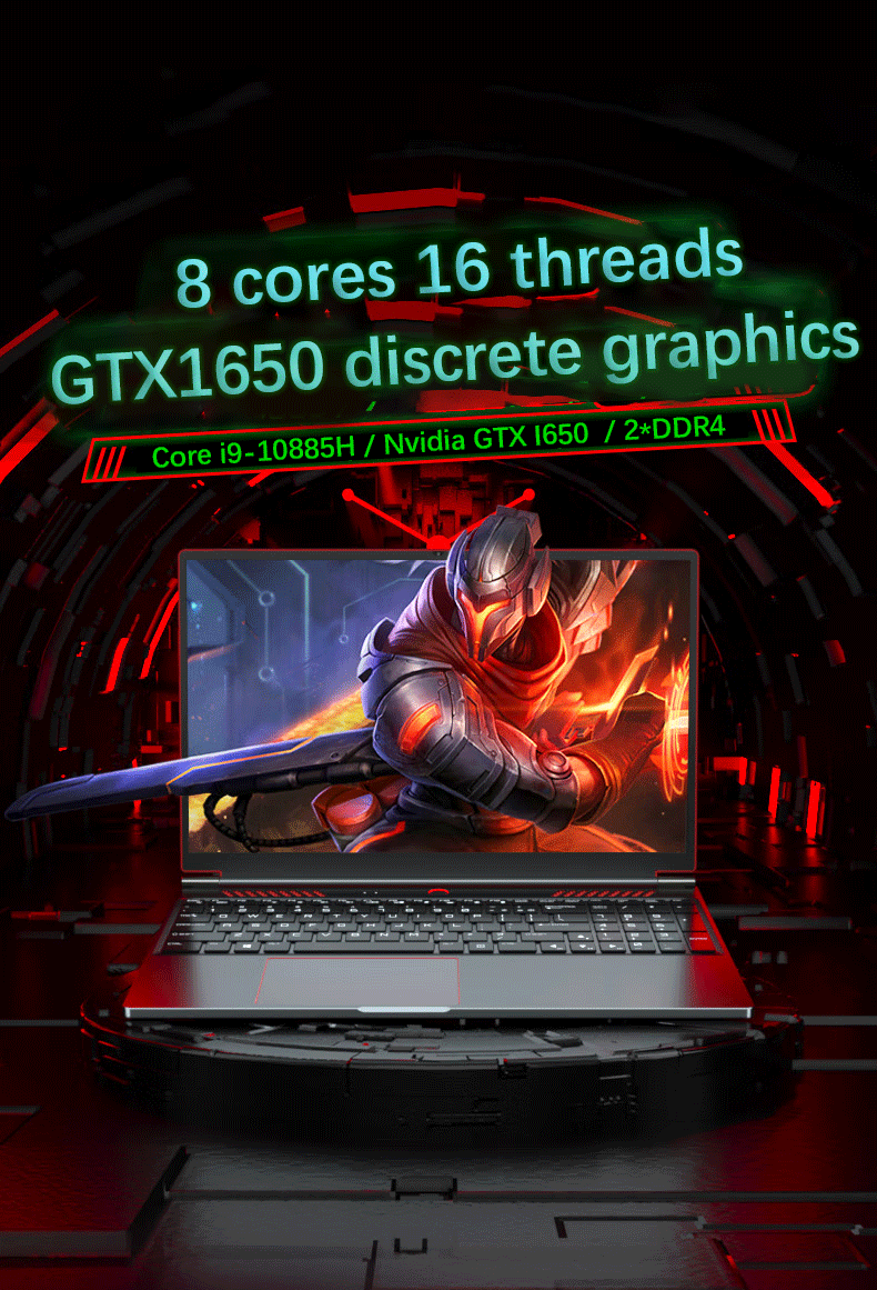 16 Inch IPS Screen YSJMNPC Gaming Laptop Computer S6 i7 8750H