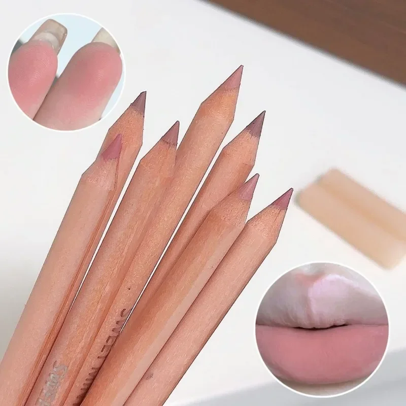 Rose Pink Lip Liner Matte Long Lasting Natural Lipliner Pencil Wooden Pole Nude Brown Lip Liner Lipstick Lips Contour Makeup - 6